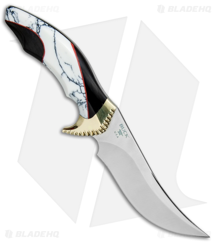 Buck Kalinga L.E. Legacy Fixed Blade White Turquoise/Buffalo Horn (4.8" Satin) 