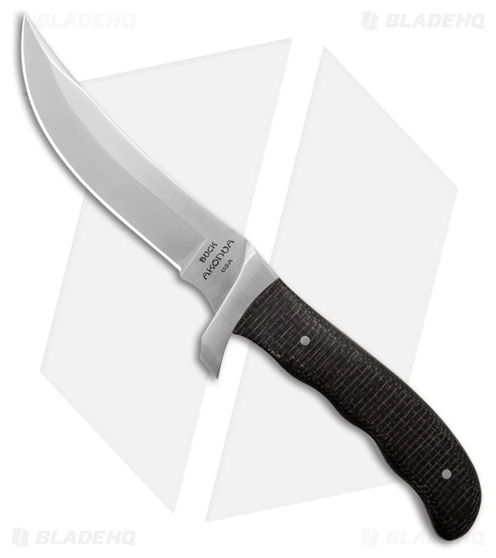 Buck Knives 402 Akonua Fixed Blade Knife Black Micarta Satin