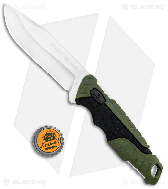 Buck Pursuit Large Fixed Blade Knife Green GFN (4.5" Satin) 0656GRS