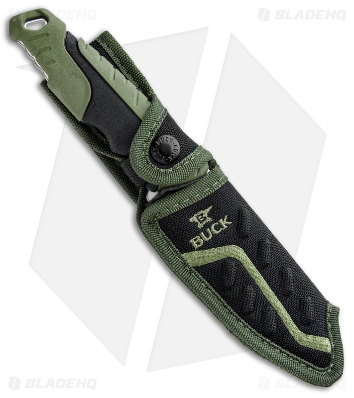 Buck Pursuit Large Fixed Blade Knife Green GFN (4.5" Satin) 0656GRS