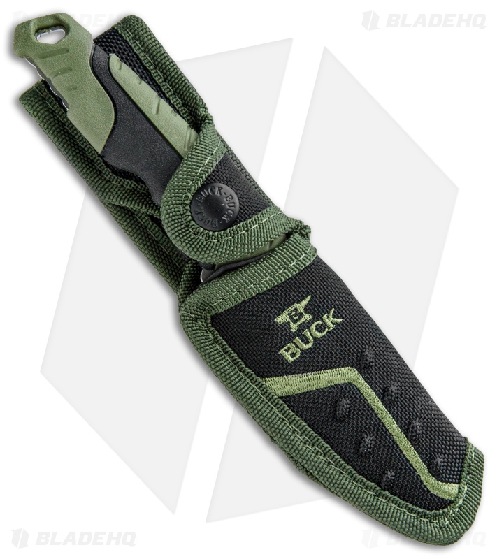 Buck Pursuit Small Fixed Blade Knife Green GFN (3.75" Satin) 0658GRS