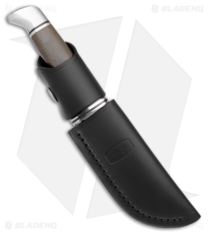 Buck Skinner Pro Green Canvas Micarta | Sheath | S35VN | Blade HQ