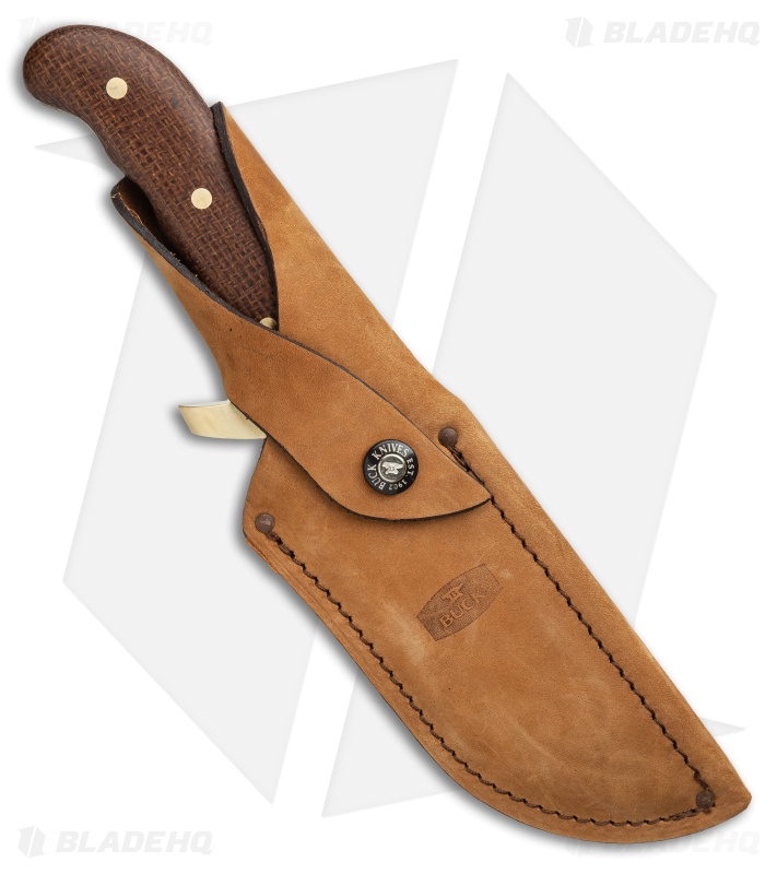Buck Kalinga Legacy Fixed Blade Knife Brown Burlap Micarta (4.8" Satin) 