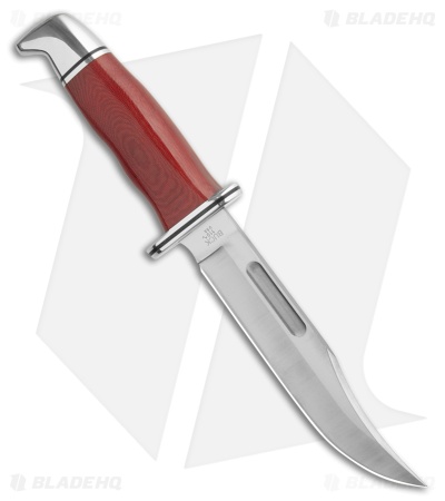 Buck 119 Special Fixed Blade Knife Polished Red Micarta (6" Satin)