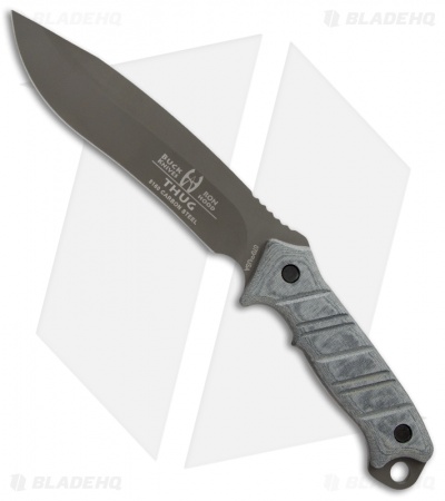 Buck/Hood Thug Fixed Blade Knife Micarta (7" Black) 0070BKSBH