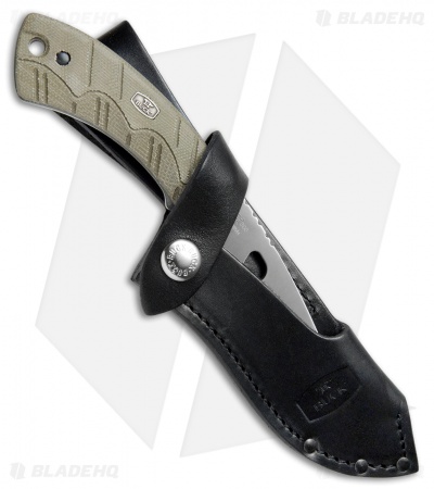 Buck 537 Open Season Guthook Fixed Blade OD Green Micarta (4.5" Satin) 0537ODG