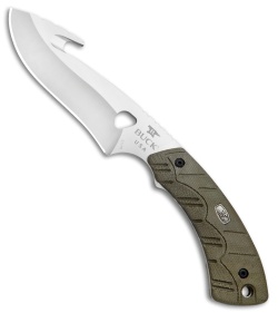 Buck 537 Open Season Guthook Fixed Blade OD Green Micarta (4.5" Satin) 0537ODG