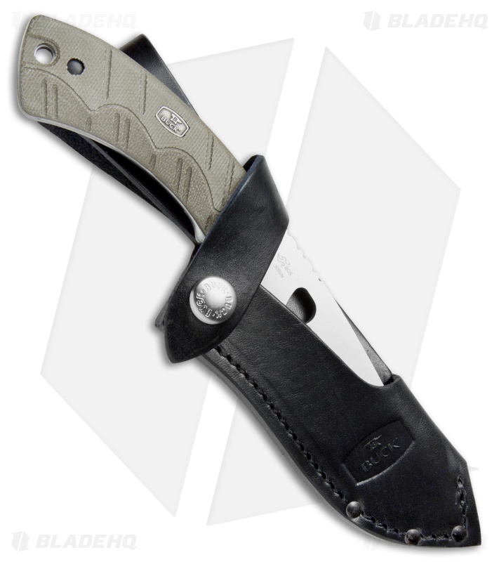 Buck 537 Open Season Skinner Fixed Blade OD Green Micarta (4.5