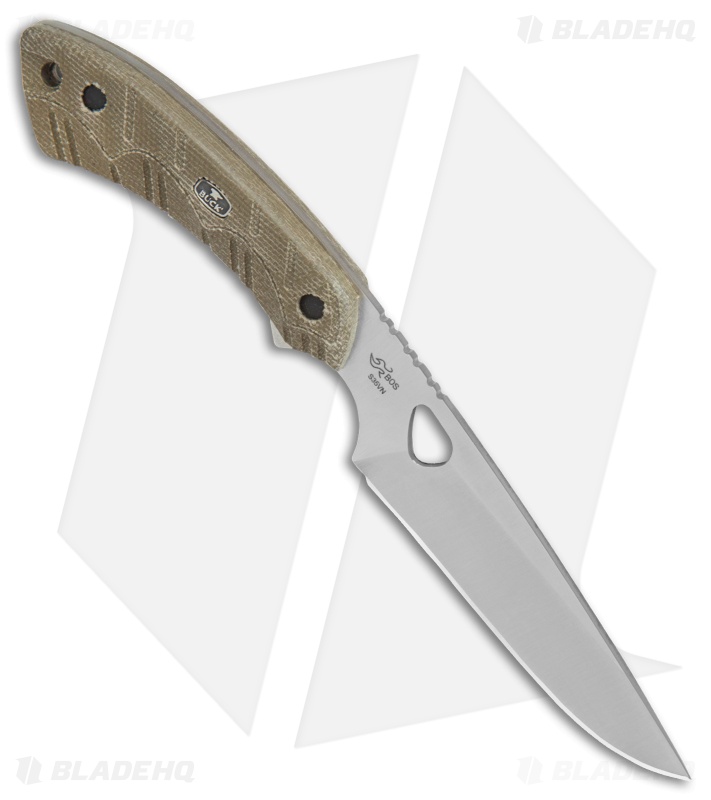 Buck 539 Open Season Small Game Fixed Blade OD Green Micarta (4.25" Satin) 