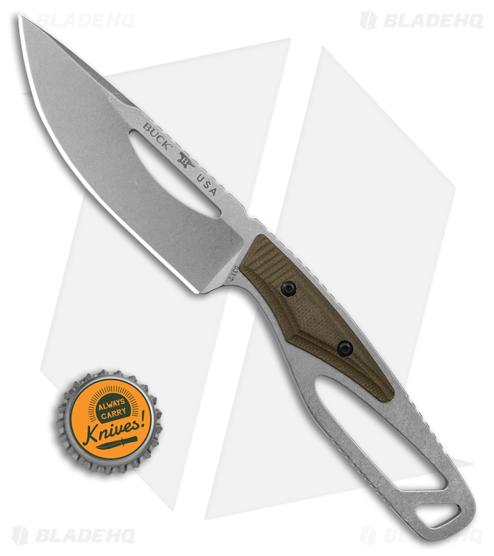 Buck Knives 631 Paklite 2.0 Field Pro Fixed Blade OD Green (4" Stonewash) 