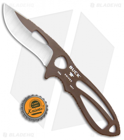 Buck PakLite Large Skinner Fixed Blade Knife Brown (3.5" Satin) 0141BRS