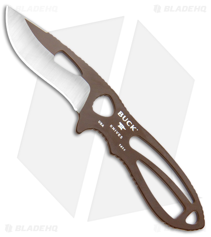 Buck PakLite Large Skinner Fixed Blade Knife Brown (3.5" Satin) 0141BRS