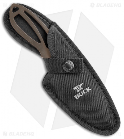Buck PakLite Large Skinner Guthook Fixed Blade Knife (3.5" Satin) Brown 0141BRG