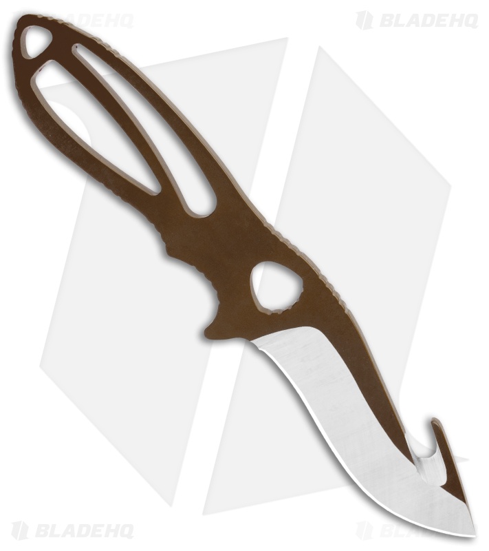 Buck PakLite Large Skinner Guthook Fixed Blade Knife (3.5" Satin) Brown 0141BRG