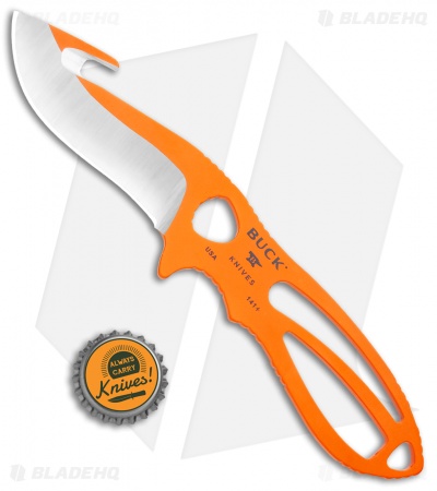 Buck PakLite Large Skinner Guthook Fixed Blade Knife Orange (3.5" Satin)0141ORG1