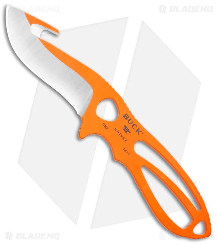 Buck PakLite Large Skinner Guthook Fixed Blade Knife Orange (3.5" Satin)0141ORG1