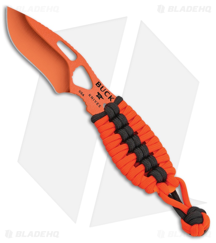 Buck PakLite Skinner Fixed Blade Knife Paracord Wrap (2.875" Orange) 0140ORS-PC
