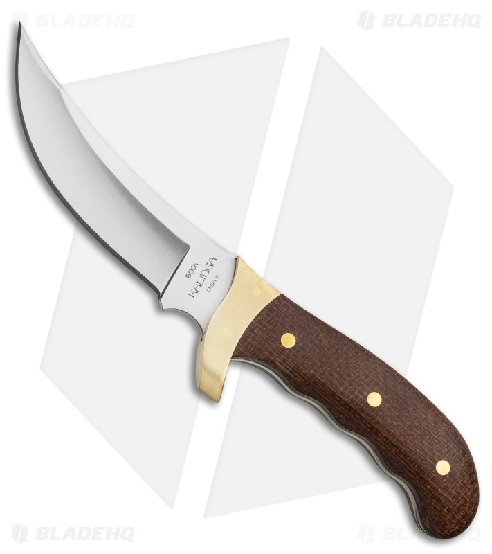 Buck Kalinga Legacy Fixed Blade Knife Brown Burlap Micarta (4.8" Satin) 
