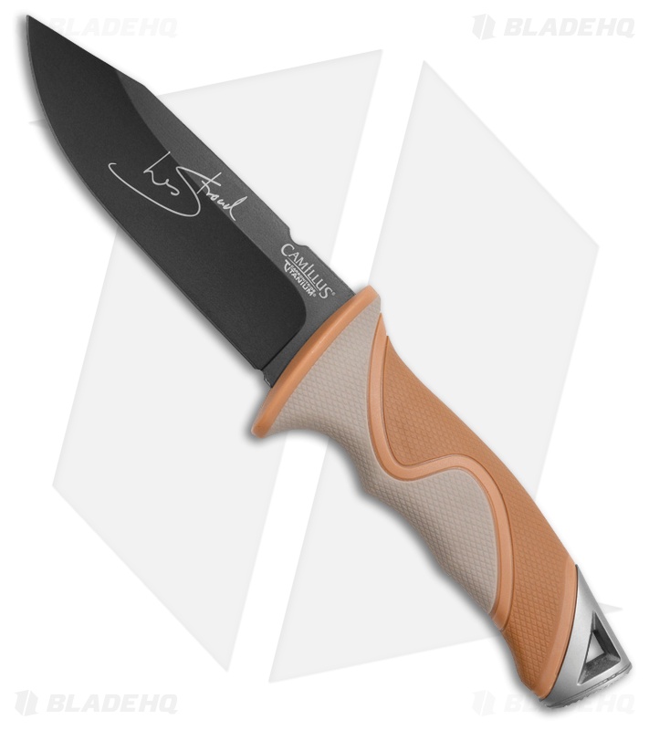 Camillus Blackfoot Fixed Blade Knife Brown (4.75" Black) 19192