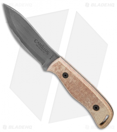 Camillus 8.5" Bushcrafter Knife Micarta Fixed Blade (4" Gray Plain) 19095