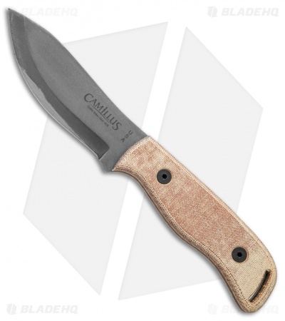 Camillus 8.5" Bushcrafter Knife Micarta Fixed Blade (4" Gray Plain) 19095