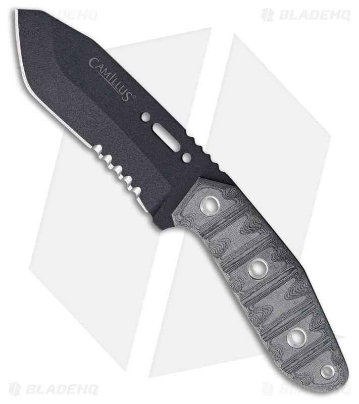Camillus CK-9.5 Fixed Blade Knife Gray Micarta (4.75" Black) 19183