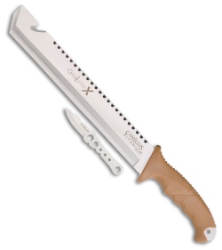 Camillus Carnivore X Machete Tan Zytel w/ Fixed Blade Knife (11.5&quot; Satin) 19236 | 52891