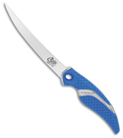 Camillus Cuda Curved Boning Fixed Blade Knife Blue (6" Bead Blast) 18833