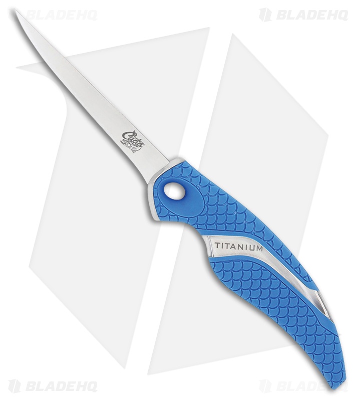 Camillus Cuda Slim Fillet Fixed Blade Knife Blue (4.25" Bead Blast) 18853