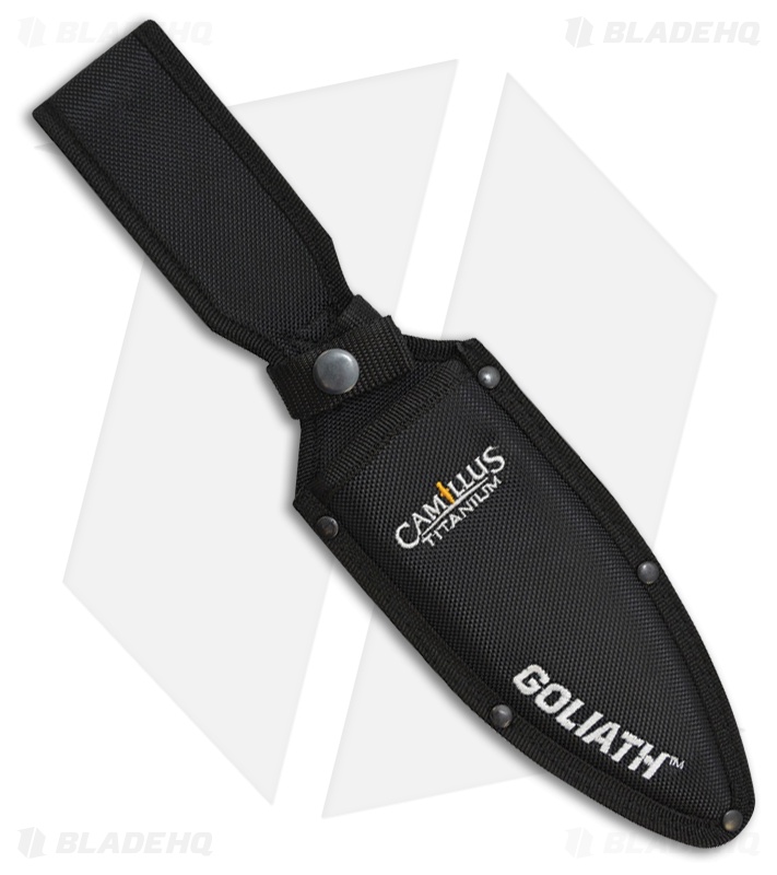 Camillus Goliath Fixed Blade Knife Tan Camo (6" Black)
