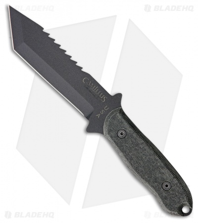 Camillus Heathen Fixed Blade Knife Black Canvas Micarta (5.5" Black) 19094