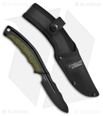 Camillus Titan BT Fixed Blade Knife Green FRN (3.75" Black)