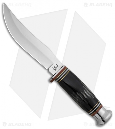 Case Cutlery Hunter Fixed Knife Black Buffalo Horn (5" Polish BH23-5 SS) 17915