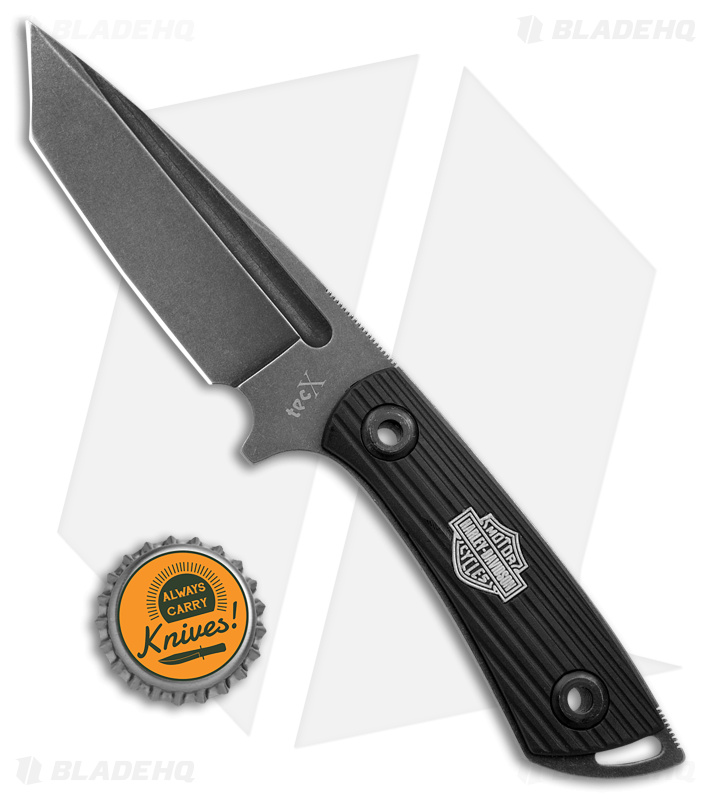 Tec-X FB-1 Harley-Davidson Tanto Fixed Blade Knife (4.25" Black Stonewash) 52164