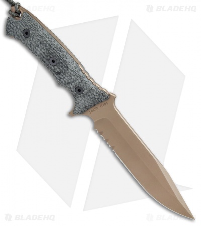 Chris Reeve Knives Pacific Fixed Blade Black Canvas Micarta (6.38" FDE Serr)