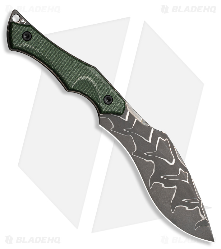CIVIVI Vaquita II Fixed Blade Knife Green Micarta (3.2" Damascus) C047C-DS2