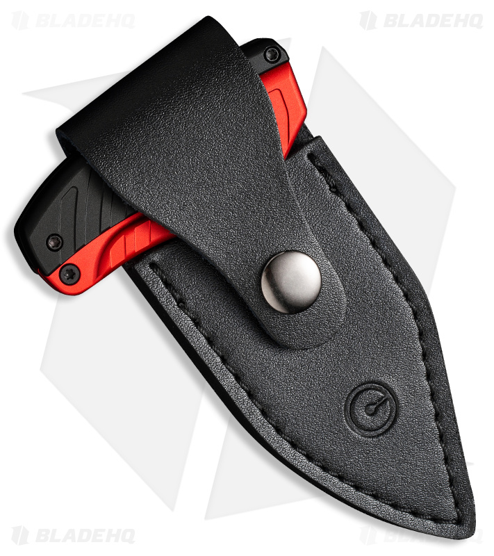 CIVIVI Typhoeus Fixed Blade Knife Red/Black Aluminum (2.3" Damascus) C21036-DS1