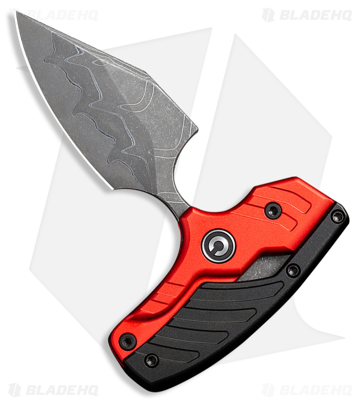 CIVIVI Typhoeus Fixed Blade Knife Red/Black Aluminum (2.3" Damascus) C21036-DS1