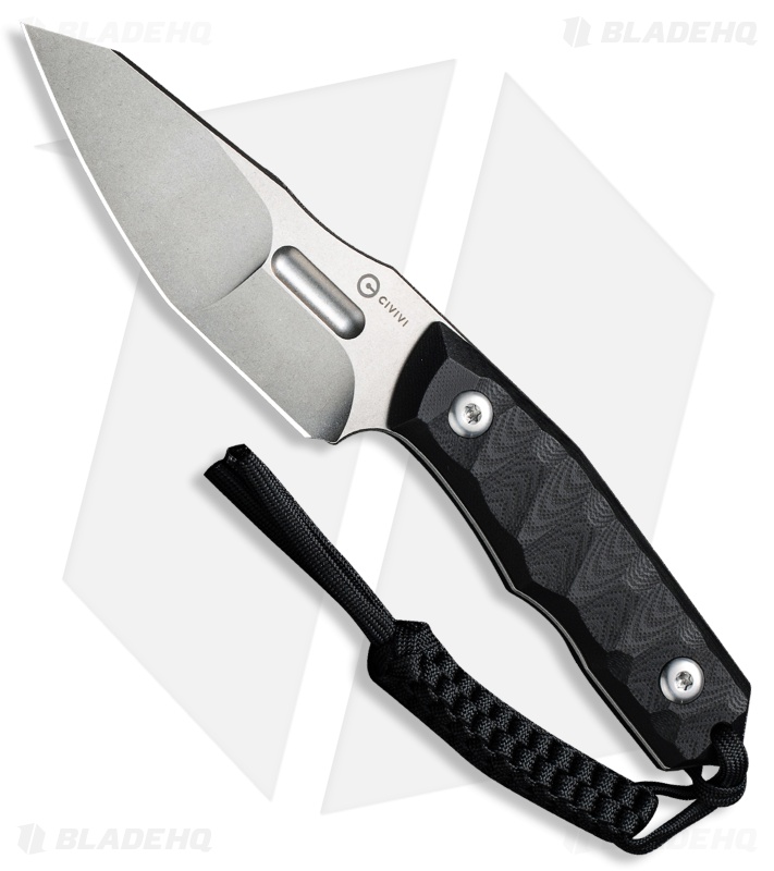 CIVIVI Propugnator Fixed Blade Knife Black G-10 (4.1" Stonewash) C23002-1