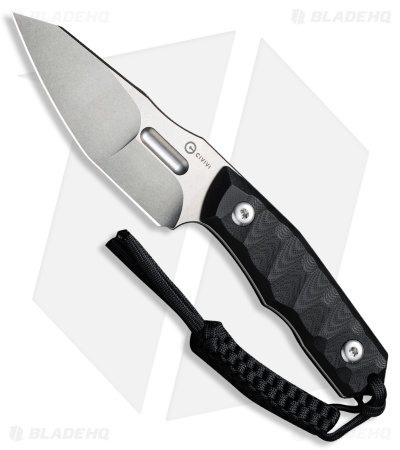 CIVIVI Propugnator Fixed Blade Knife Black G-10 (4.1" Stonewash) C23002-1