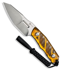 CIVIVI Propugnator Fixed Blade Knife Yellow Ultem (4.1" Stonewash) C23002-3