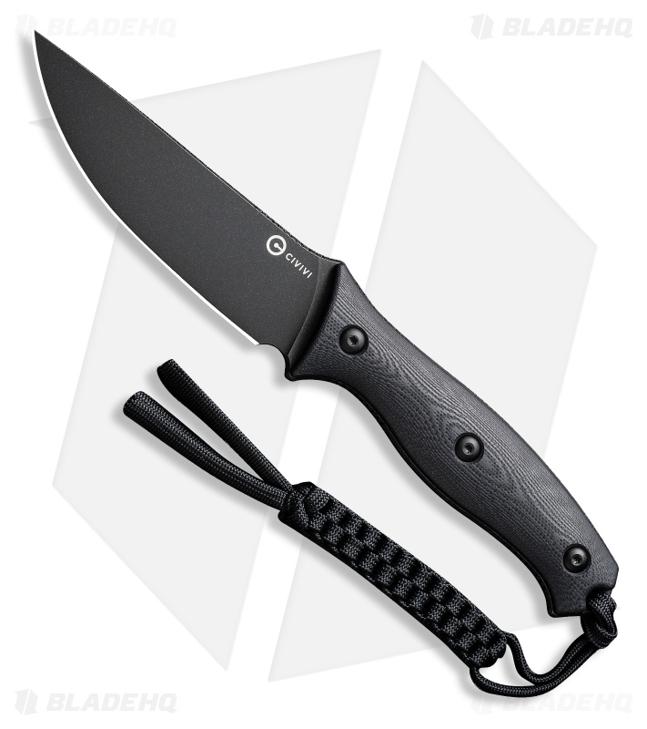 CIVIVI Stormridge Fixed Blade Knife Black G-10 (3.9" Black SW) C23041-1