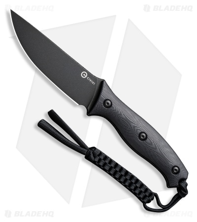 CIVIVI Stormridge Fixed Blade Knife Black G-10 (3.9" Black SW) C23041-1
