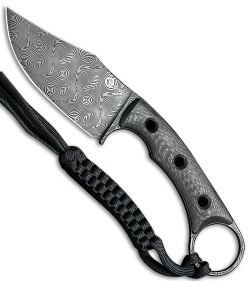 CIVIVI Midwatch Fixed Blade Knife Twill CF (3.4" Damascus) C20059B-DS1