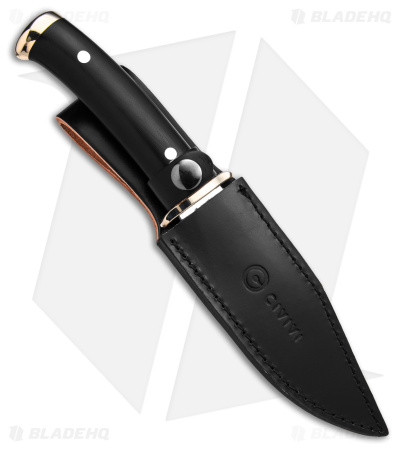 CIVIVI Teton Tickler Clip Point Fixed Blade Knife Black G-10 (5.4" Satin)