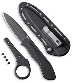 CIVIVI Varius Fixed Blade Knife Black G-10 (3.75" Black Stonewash)