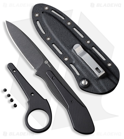 CIVIVI Varius Fixed Blade Knife Black G-10 (3.75" Black Stonewash)