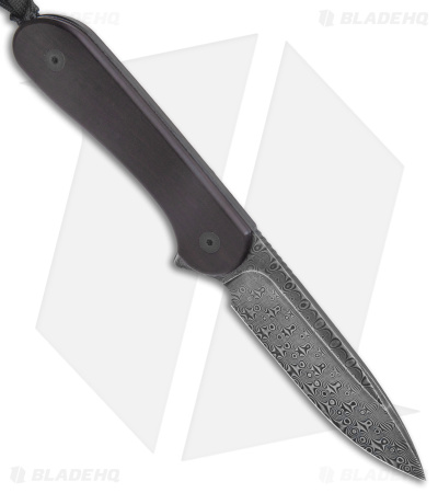CIVIVI Elementum Fixed Blade Knife Flat Black Ebony (4" Damascus) C2105-DS1