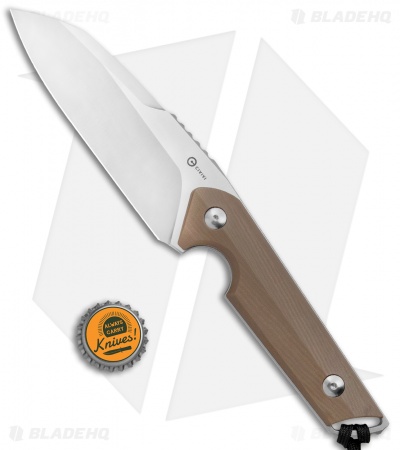 CIVIVI Kepler Fixed Blade Knife Tan G-10 w/Lanyard (4.5" Satin)