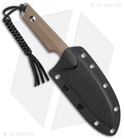 CIVIVI Kepler Fixed Blade Knife Tan G-10 w/Lanyard (4.5" Satin)